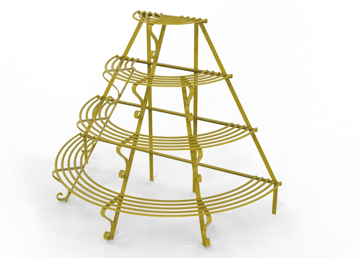 Casa Padrino Jugendstil Blumenetagere 153 x 76 x H. 117 cm - Verschiedene Farben - Halbrunde Blumentreppe - Schmiedeeisen Pflanzen Etagere - Jugendstil Garten & Terrassen Deko Accessoires