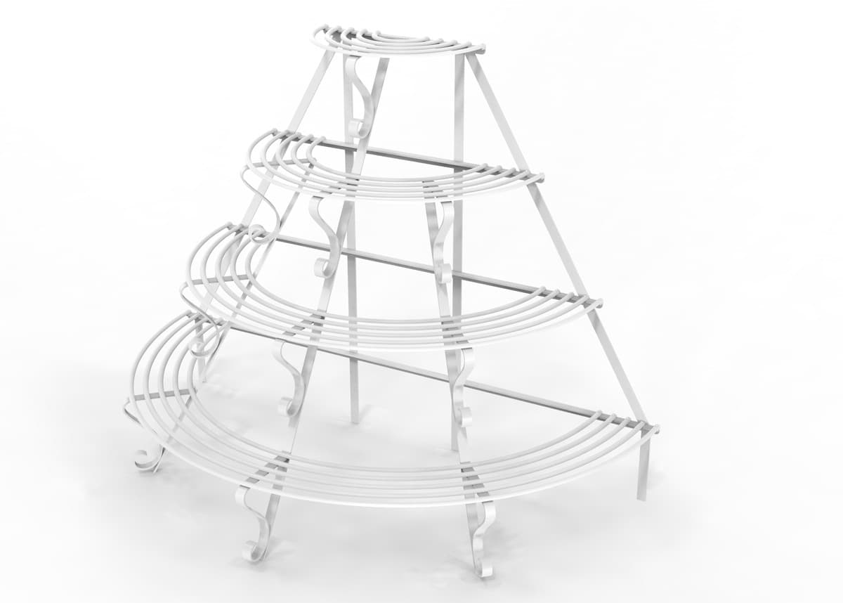 Casa Padrino Jugendstil Blumenetagere 153 x 76 x H. 117 cm - Verschiedene Farben - Halbrunde Blumentreppe - Schmiedeeisen Pflanzen Etagere - Jugendstil Garten & Terrassen Deko Accessoires