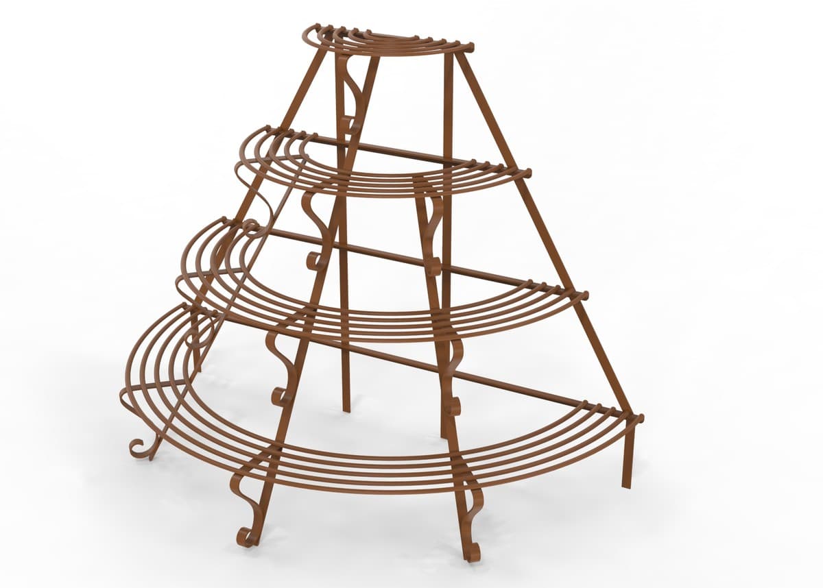 Casa Padrino Jugendstil Blumenetagere 153 x 76 x H. 117 cm - Verschiedene Farben - Halbrunde Blumentreppe - Schmiedeeisen Pflanzen Etagere - Jugendstil Garten & Terrassen Deko Accessoires