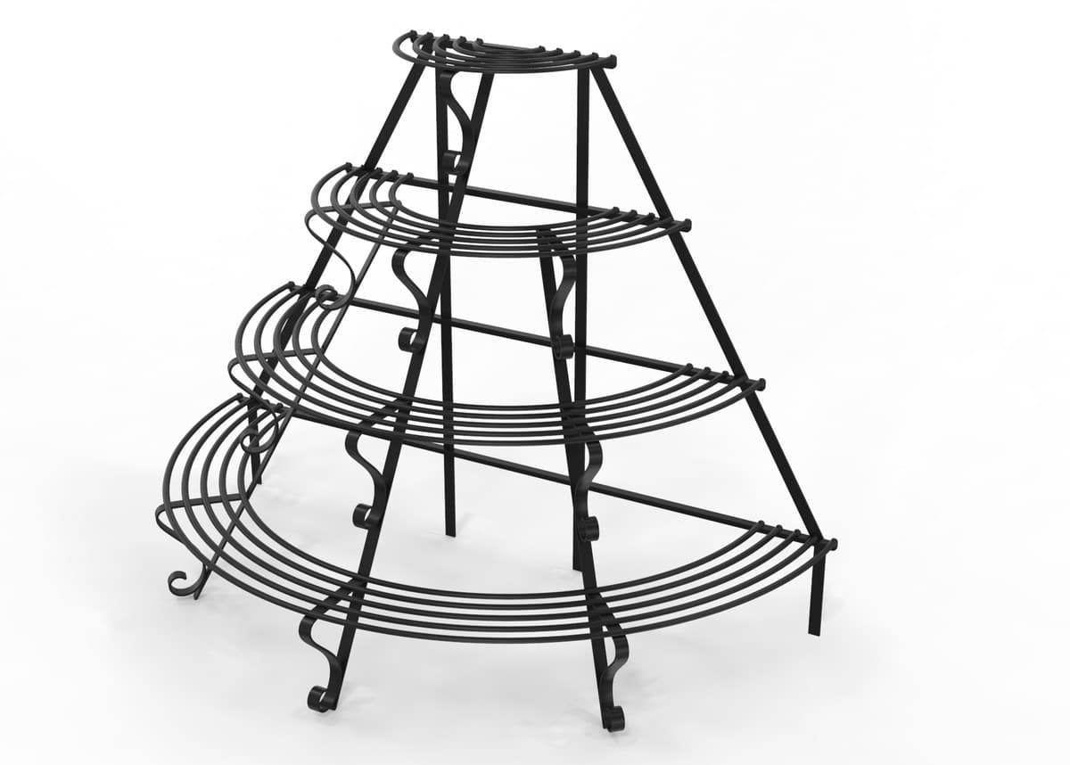 Casa Padrino Jugendstil Blumenetagere 153 x 76 x H. 117 cm - Verschiedene Farben - Halbrunde Blumentreppe - Schmiedeeisen Pflanzen Etagere - Jugendstil Garten & Terrassen Deko Accessoires