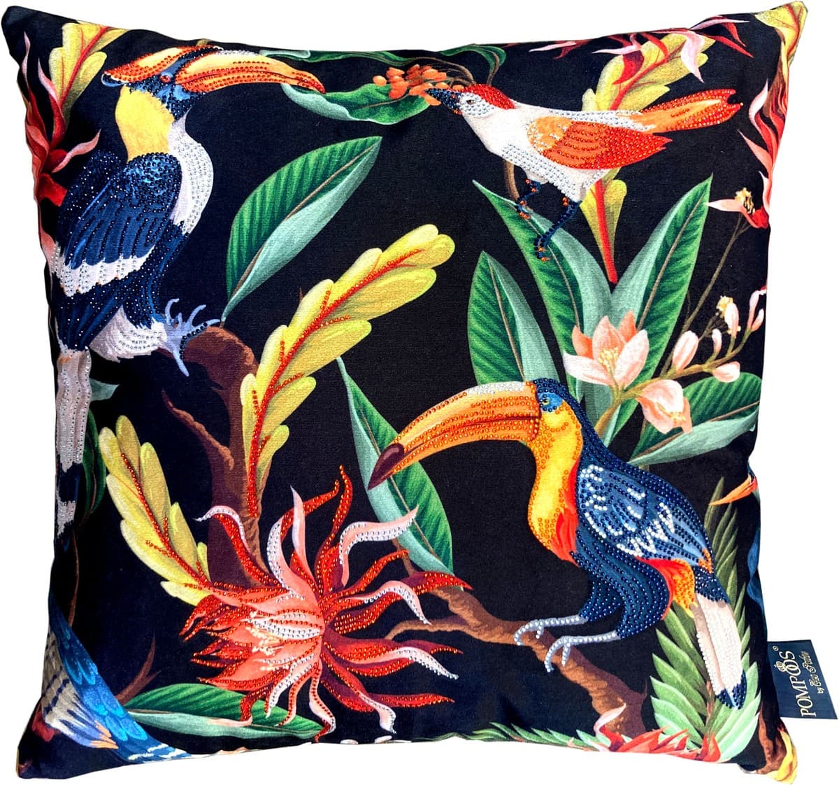 Harald Glööckler designer decorative pillow Jungle Pompöös by Casa Padrino with rhinestones - Art Collection -