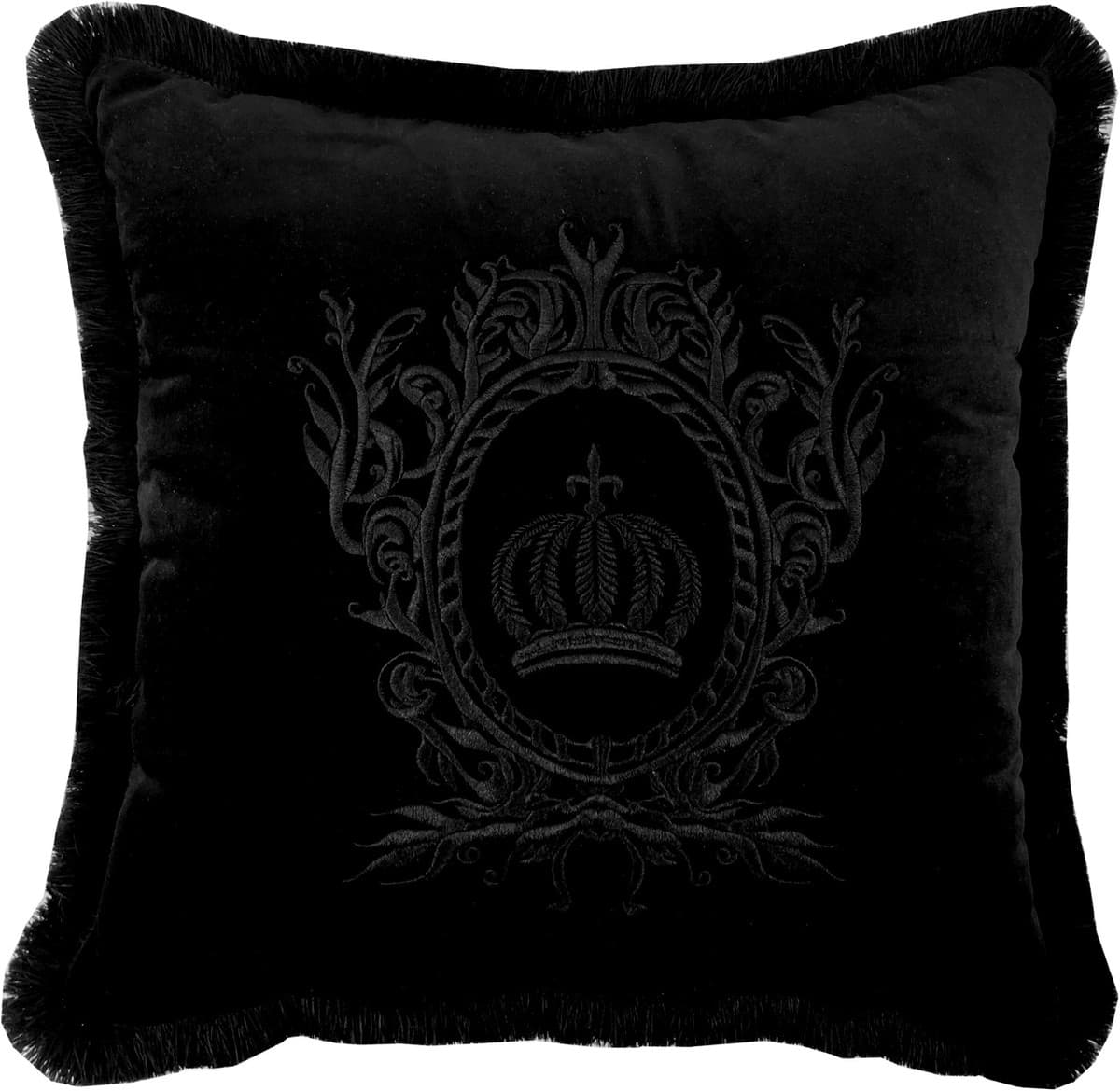 Harald Glööckler luxury decorative pillow Pompöös by Casa Padrino black / black - Glööckler pillow