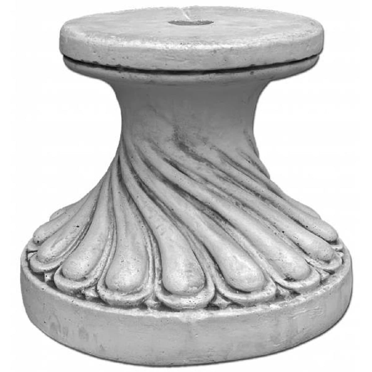 Casa Padrino Barock Sockel Grau à 39 x H. 34 cm - Prunkvoller Gartensockel im Barockstil - Runder Gartendeko Stein Sockel - Barock Garten Deko Accessoires - Barock Terrassen Deko Accessoires
