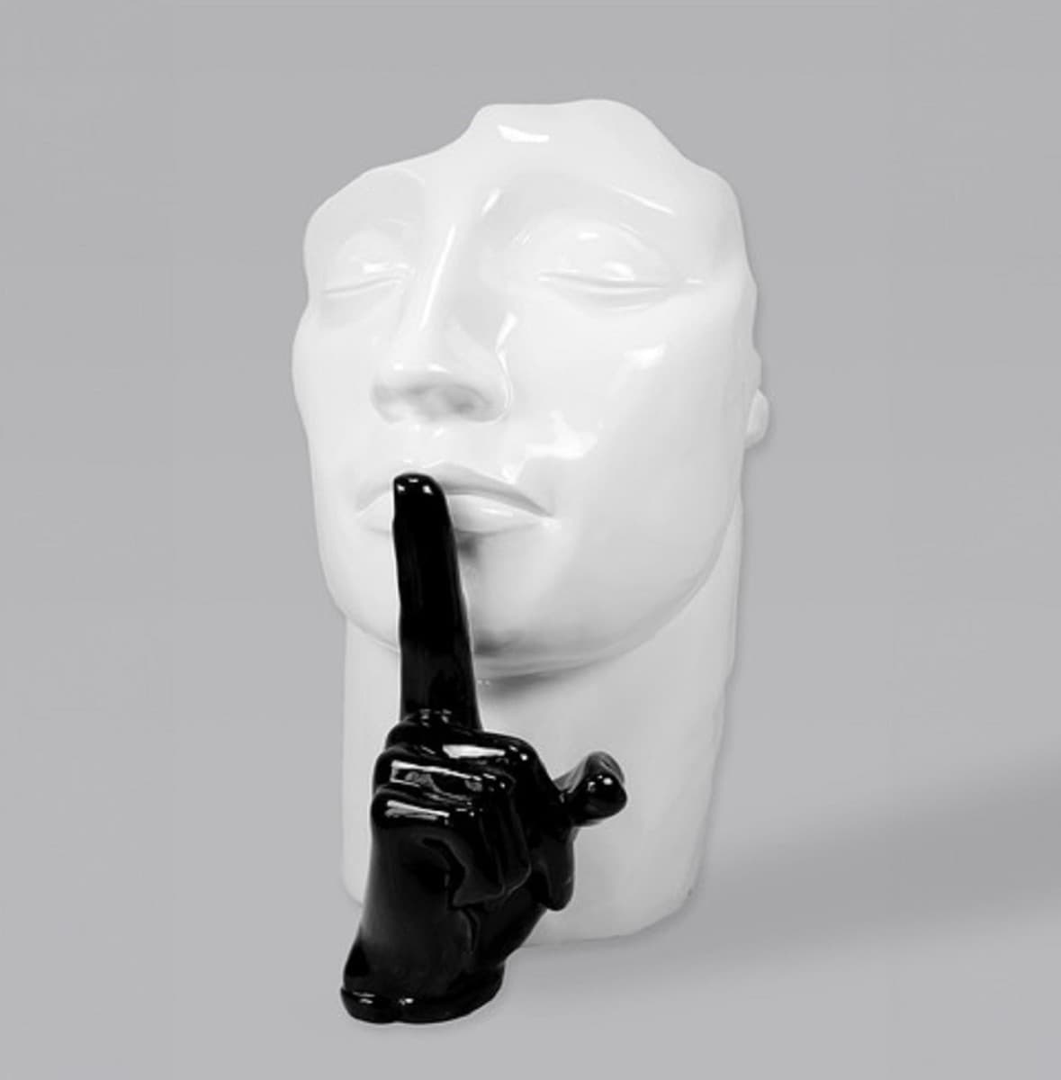 Casa Padrino XXL Deko Skulptur Weià / Schwarz H. 140 cm