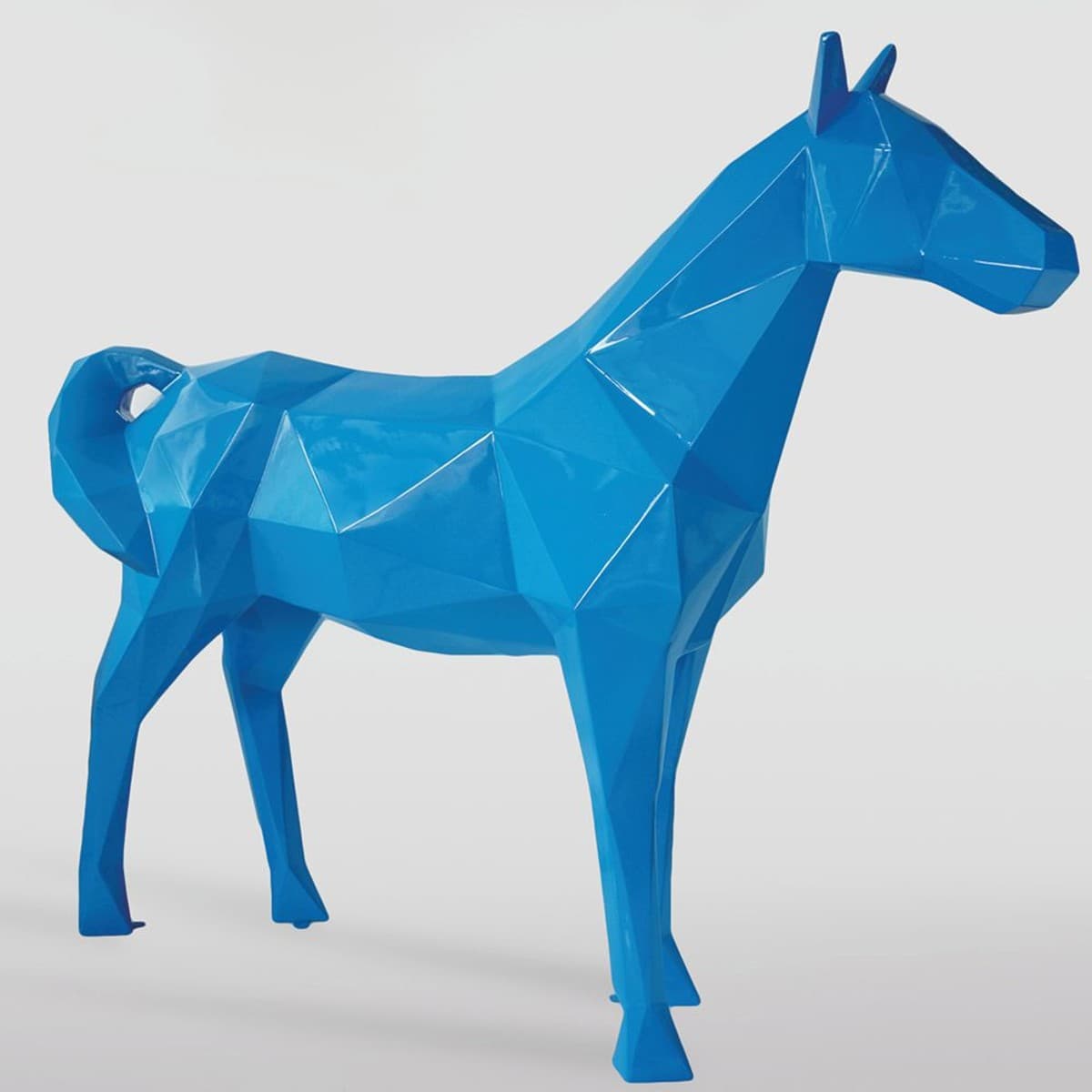 Casa Padrino XXL Deko Skulptur Pferd Blau 220 x H. 190 cm - LebensgroÃe Garten Figur