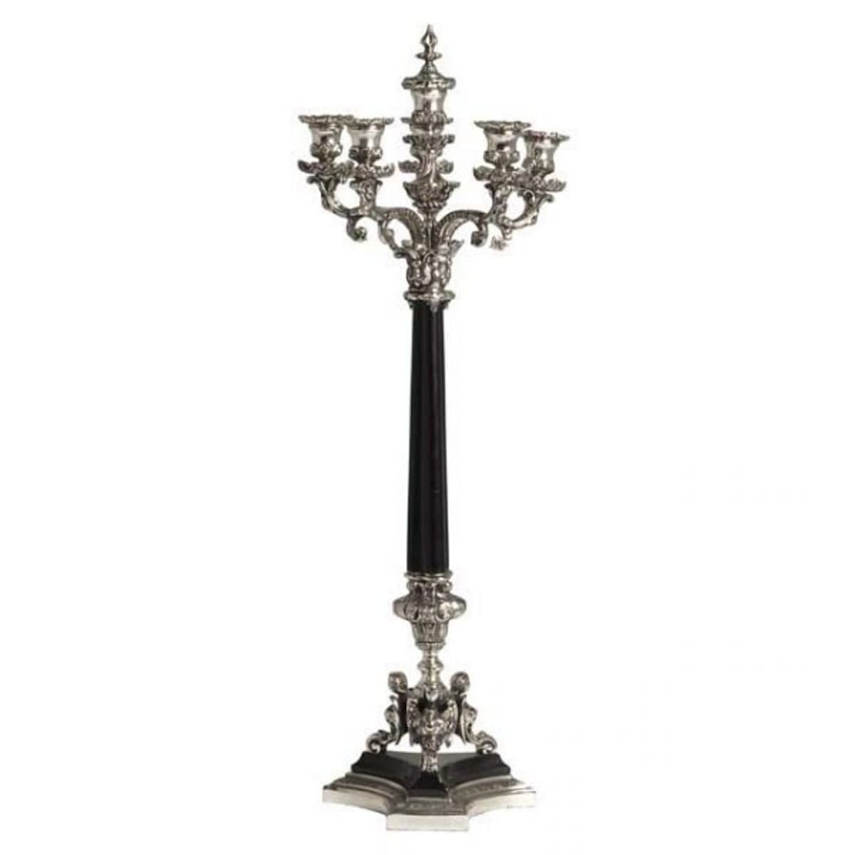 Massiver Luxus Kerzenständer Antikstil Silber 72 x 25 cm - Kerzenhalter