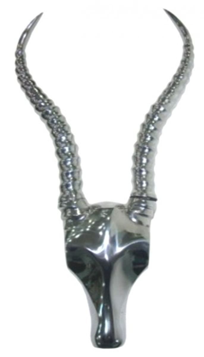 Casa Padrino Designer Geweih Aluminium Geissbock Alu Dekoration Wandgeweih Wandfigur Wanddekoration