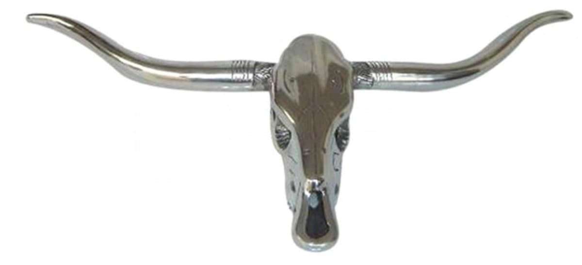 Casa Padrino Designer Geweih Aluminium Büffel Stier Alu Dekoration Wandgeweih Wandfigur Wanddekoration