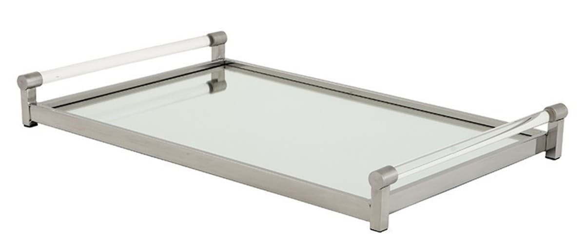 Casa Padrino Luxus Tablett Rechteckig Massiv Spiegel Oberfläche Edelstahl Massiv vernickelt 36 x 36 cm - Luxury Collection - 5 Sterne Gastronomie Einrichtung