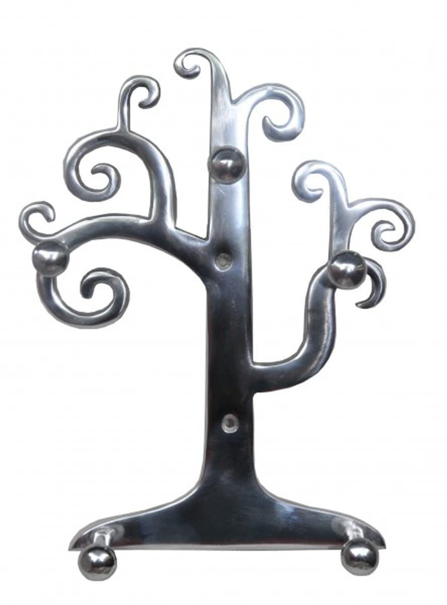 Casa Padrino Designer Wandschlüssel und Halsketten Halter aus Aluminium, Höhe 29 cm, Breite 24 cm - Schlüsselhalter Wandschlüsselanhänger