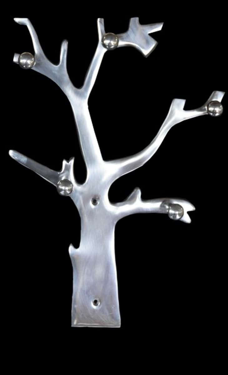 Casa Padrino Designer Wandschlüssel und Halsketten Halter aus Aluminium, Höhe 41 cm, Breite 29 cm - Schlüsselhalter Wandschlüsselanhänger