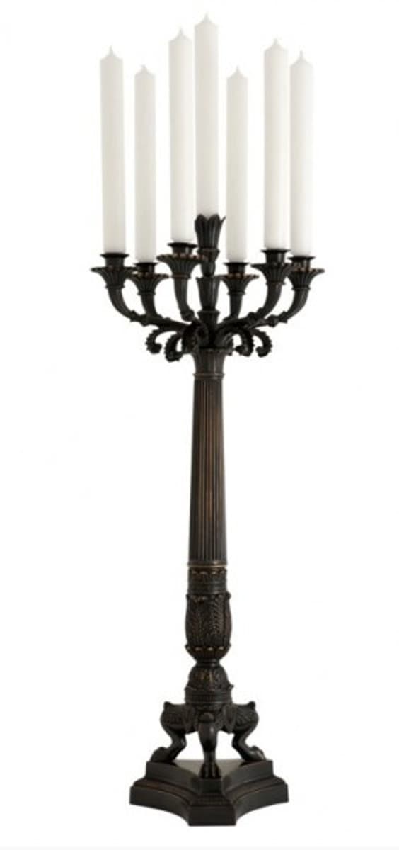 Casa Padrino Massiver Luxus Kerzenständer Antikstil Bronze 79 x 30 cm - Kerzenhalter