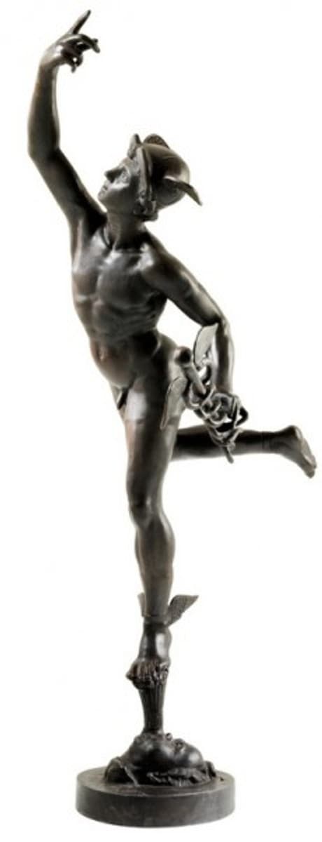 Riesige Casa Padrino Luxus Bronze Statue Mercurius 201 x 95 cm - Römische Skulptur