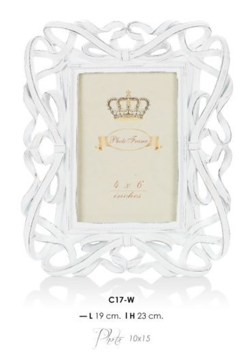 Casa Padrino Barock Bilderrahmen Weià Antik Stil 23 x 19 cm - Bilder Rahmen Foto Rahmen Jugendstil Antik Stil Mod AX8