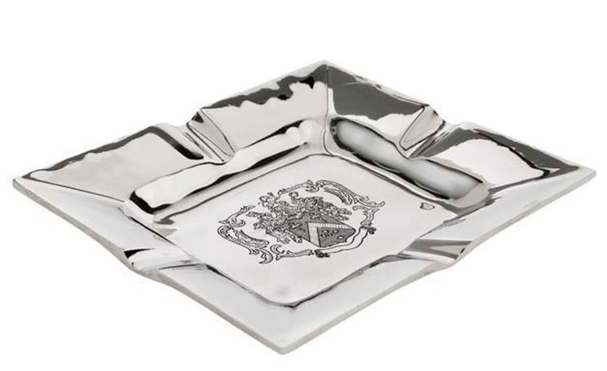 Casa Padrino Luxus Aschenbecher vernickelt 19 x 16 cm