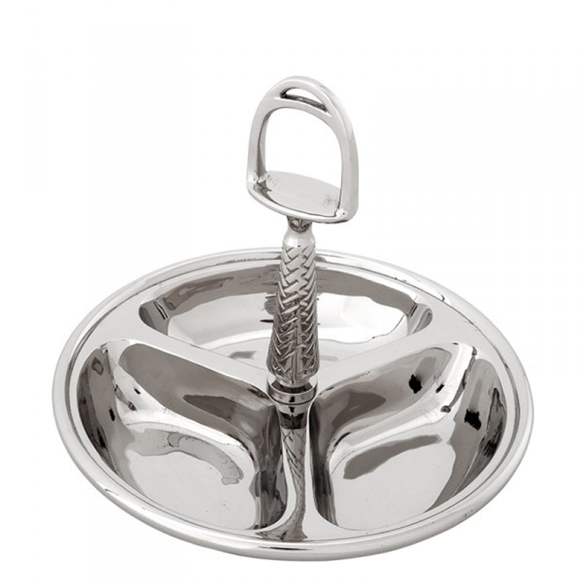 Edle 3-er Schale aus vernickeltem Metall H 20 cm, D 22,5 cm Luxus Qualität - wunderschöne Schale für Nüsse Zucker oder Salzgebäck - Casa Padrino