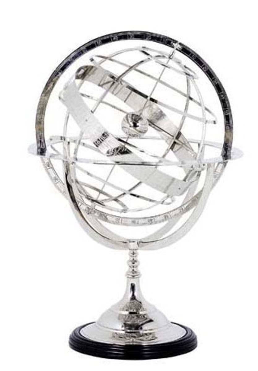 Casa Padrino Luxus Globus Nickel Finish Silber Höhe: 29 cm - Luxus Kollektion - Art Deco