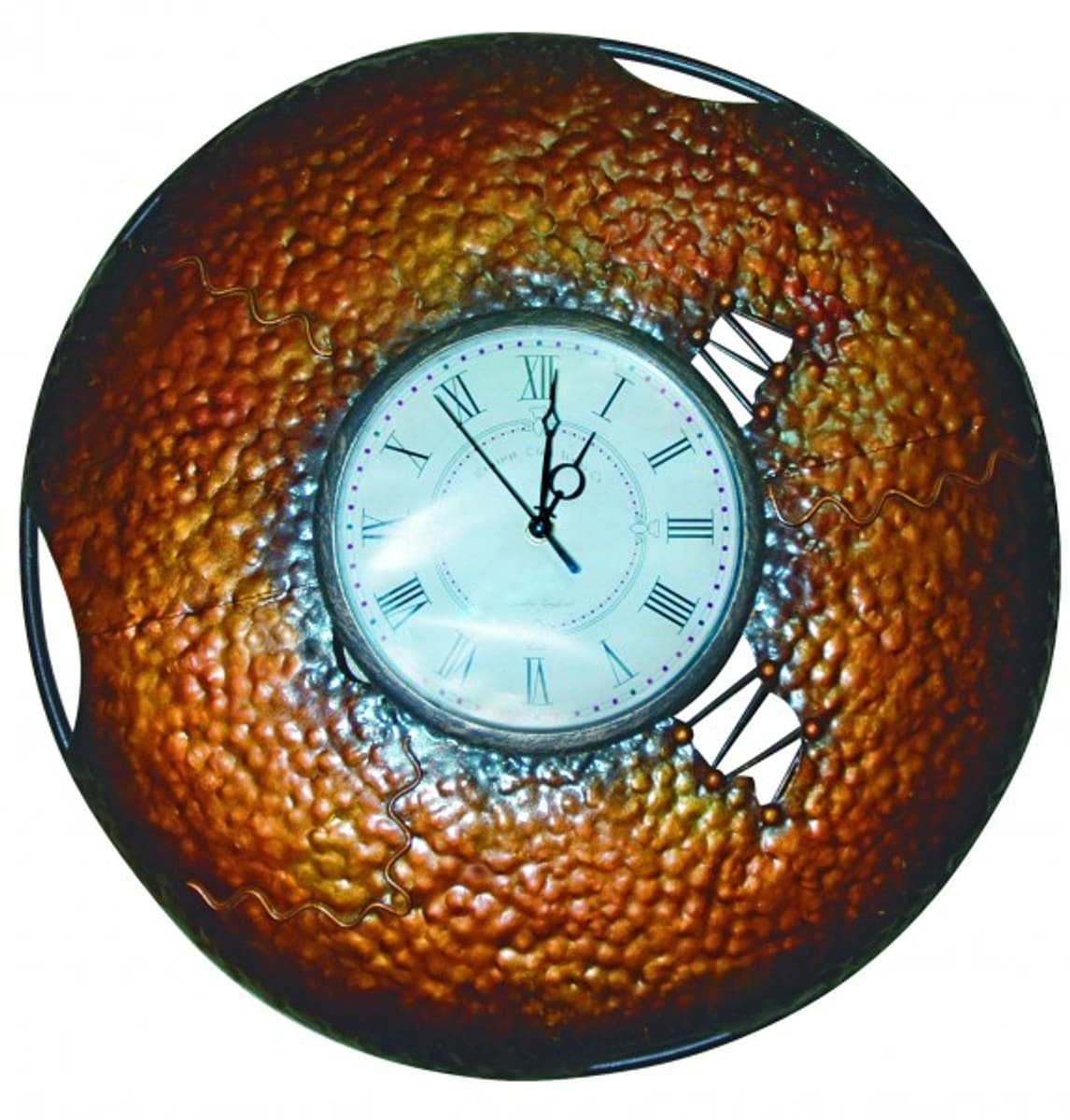 Casa Padrino Vintage Wanduhr Metall - Edel & Prunkvoll - Wand Uhr