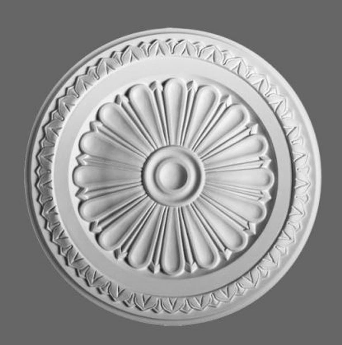 Casa Padrino Stuck Rosette 33 x 33 cm Deckenstuck Deckenrosette Stuckrosette Wandrosette Barock Jugendstil