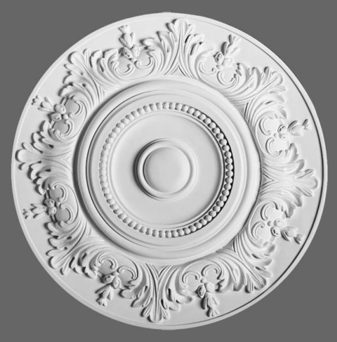 Casa Padrino Stuck Rosette 47 x 47 cm Deckenstuck Deckenrosette Stuckrosette Wandrosette Barock Jugendstil