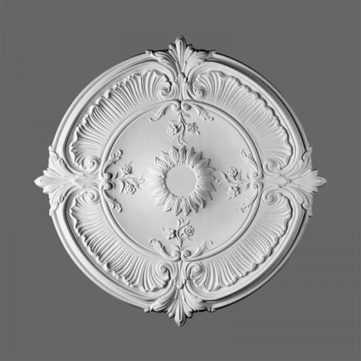 Casa Padrino Stuck Rosette 70 x 70 cm Deckenstuck Deckenrosette Stuckrosette Wandrosette Barock Jugendstil