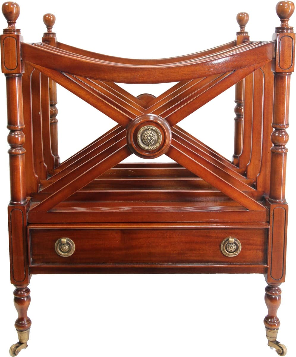 Casa Padrino Luxus Zeitungs & Magazin Trolley Mahagoni Massivholz Braun - Luxus Hotel / Kanzlei Einrichtung