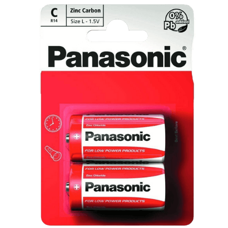 Panasonic C-sinkkihiili paristot - 2 kpl