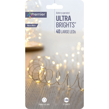 Premier 40 LED-paristoketjuvalo - 3 9 metriä