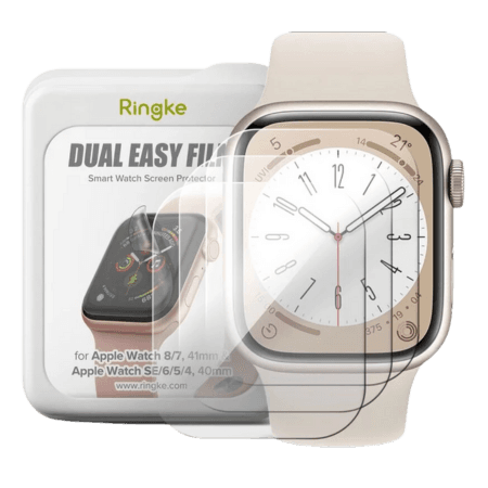 Ringke Dual Easy Film -suojakalvo Apple Watch 7/8 41mm & Apple Watch SE/6/5/4 40mm 3-pack 3-pack