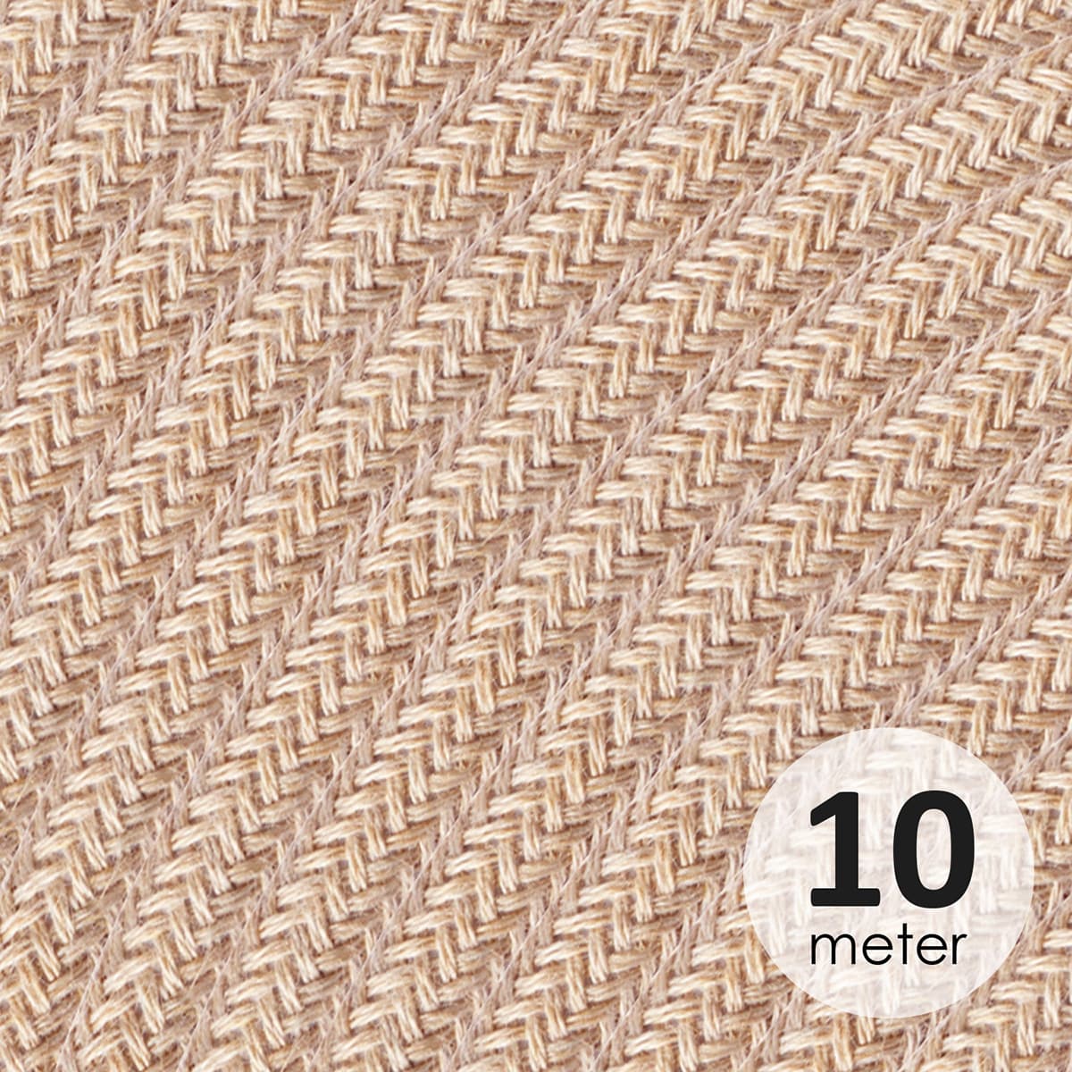 ROL 10 Meter strijkijzersnoer JUTE 3X0.75mm
