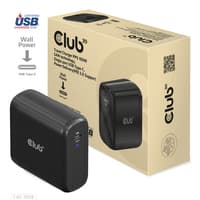 CLUB3D Reiseladegerät 100 Watt GAN-Technologie, USB-IF TID-zertifiziert, Einzelanschluss USB Typ-C, Power Delivery (PD) 3.0-Unterstützung