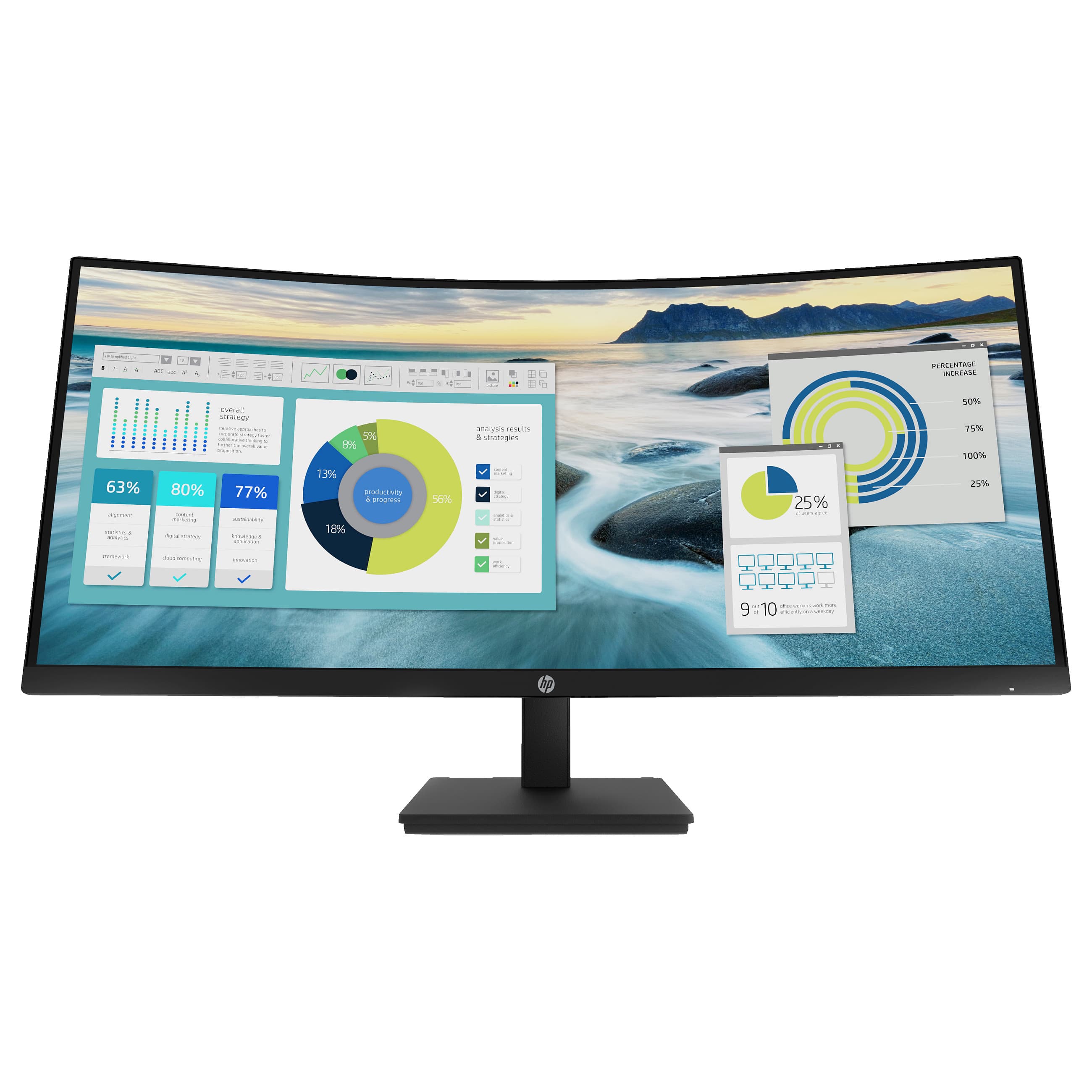 HP P34hc G4 WQHD USB-C Curved Monitor computer monitor