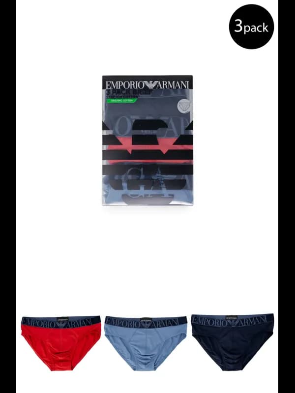 Emporio Armani Underwear Armani Herren Slip Blau 95% Baumwol, Größe S