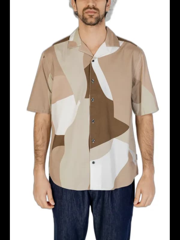 Only & Sons Sommerhemd Only Sons Braun Baumwolle Kurzarm, Größe XXL