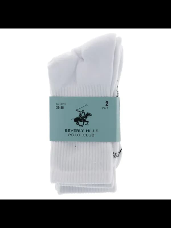 Beverly Hills Polo Club Herren Komfortsocken Weiß, Größe 35-38