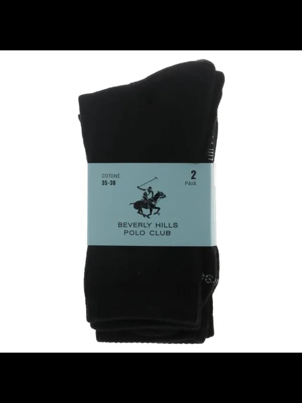 Beverly Hills Polo Club Herren Crew Socken Schwarz, Größe 39-42