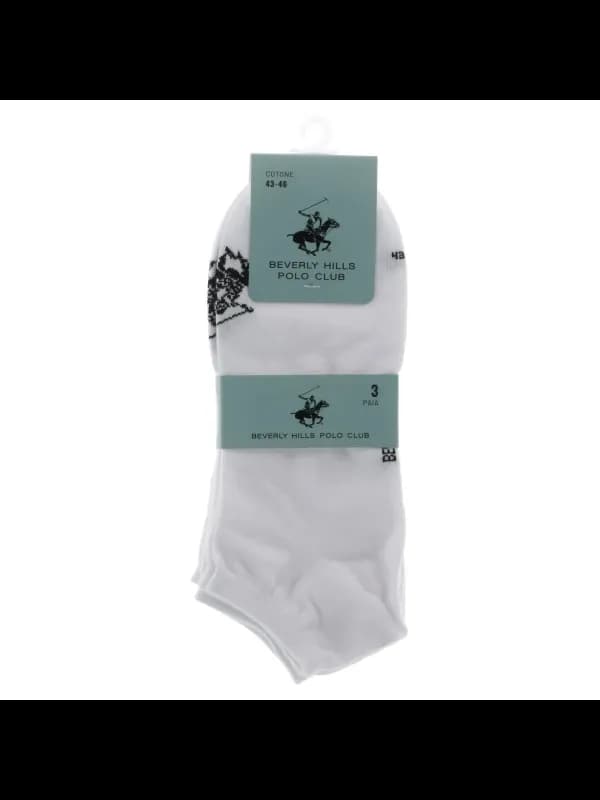 Beverly Hills Polo Club Classic Comfort Herrensocken - Weiß, Größe 43-46