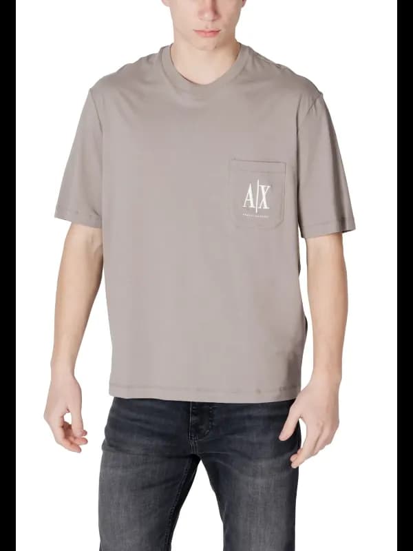 Armani Exchange Herren T-Shirt Braun Baumwolle Frühjahr/Somm, Größe XXL