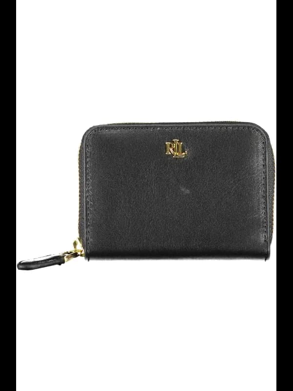 RALPH LAUREN Leder Geldbörse Schwarz, Größe UNI