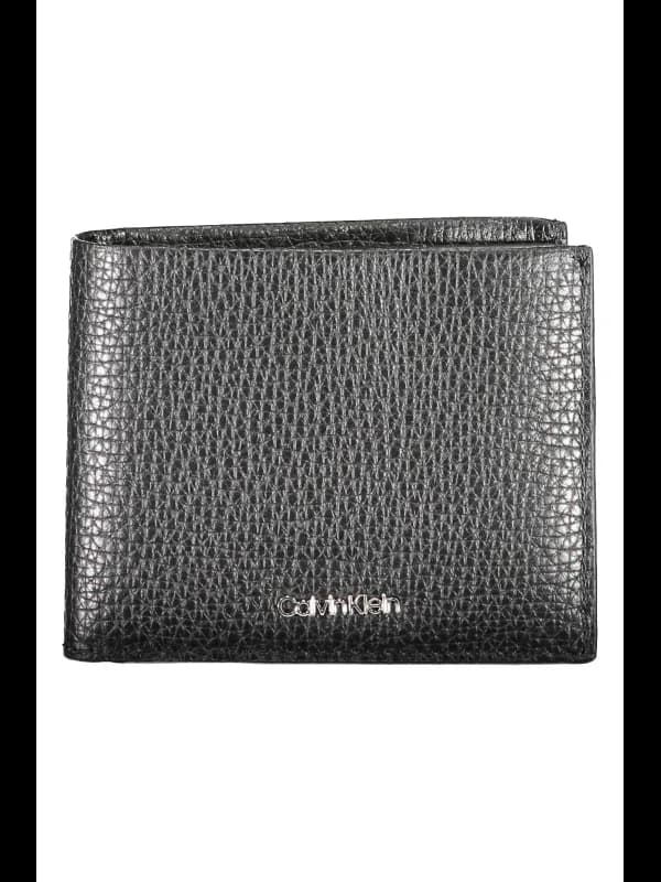 Calvin Klein Nero Leder Brieftasche mit RFID Schutz, Größe UNI