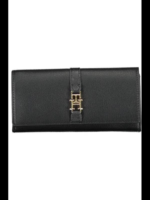 Tommy Hilfiger Elegante Leder Geldbörse Schwarz, Größe UNI