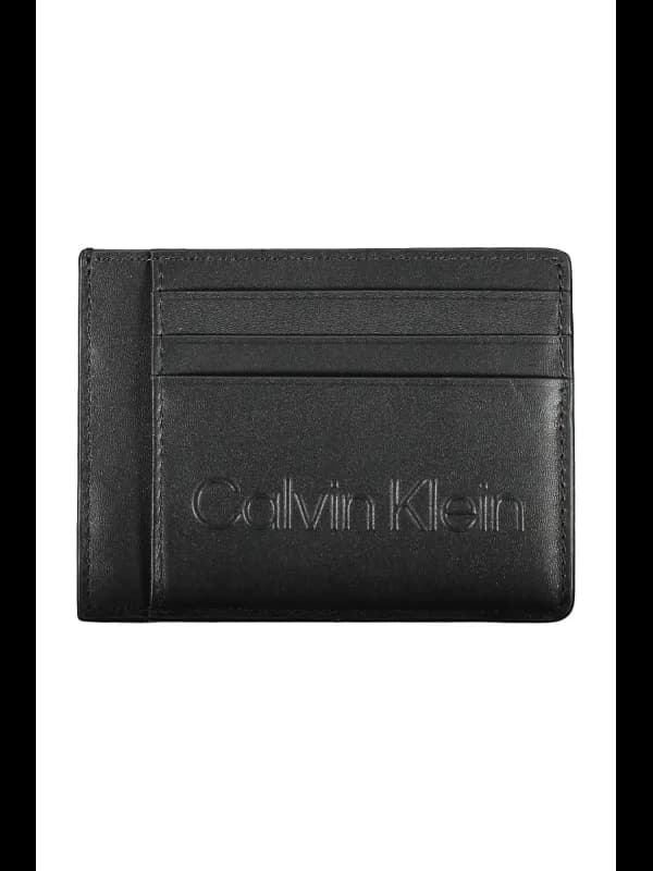 Calvin Klein Elegante Lederbrieftasche Nero, Größe UNI