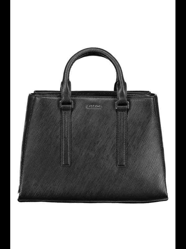 Calvin Klein Elegante Lederhandtasche Nero, Größe UNI