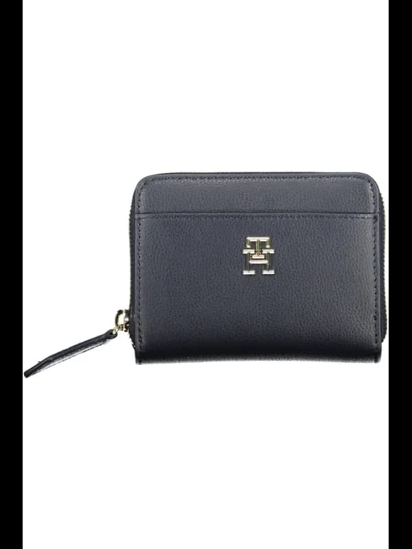 Tommy Hilfiger Blaue Leder Geldbörse 5 Fächer, Größe UNI