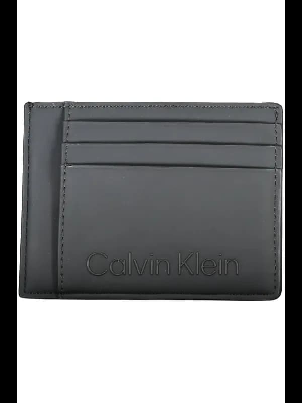 Calvin Klein Leder Kartenhalter Schwarz, Größe UNI