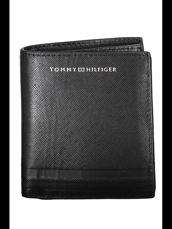 Tommy Hilfiger Schwarze Leder Geldbörse für Herren, Größe UNI