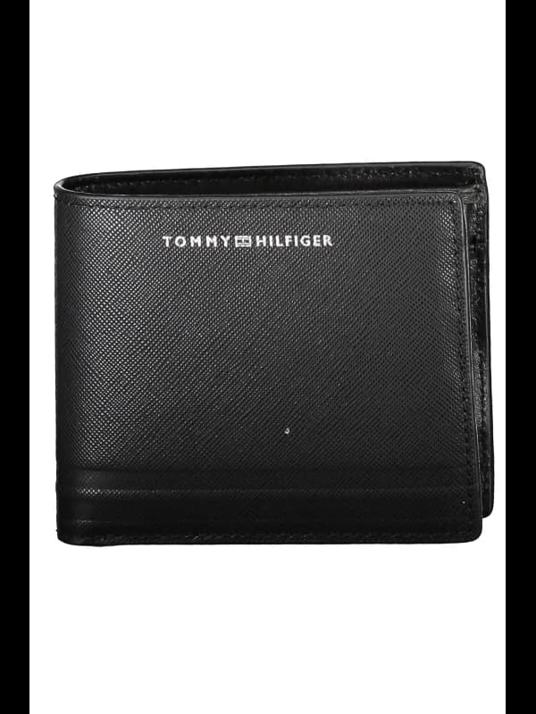 Tommy Hilfiger Leder Brieftasche Schwarz, Größe UNI