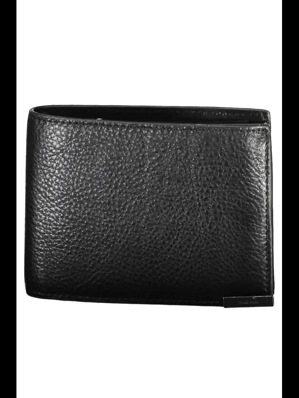 Calvin Klein Elegante Leder Geldbörse Schwarz, Größe UNI