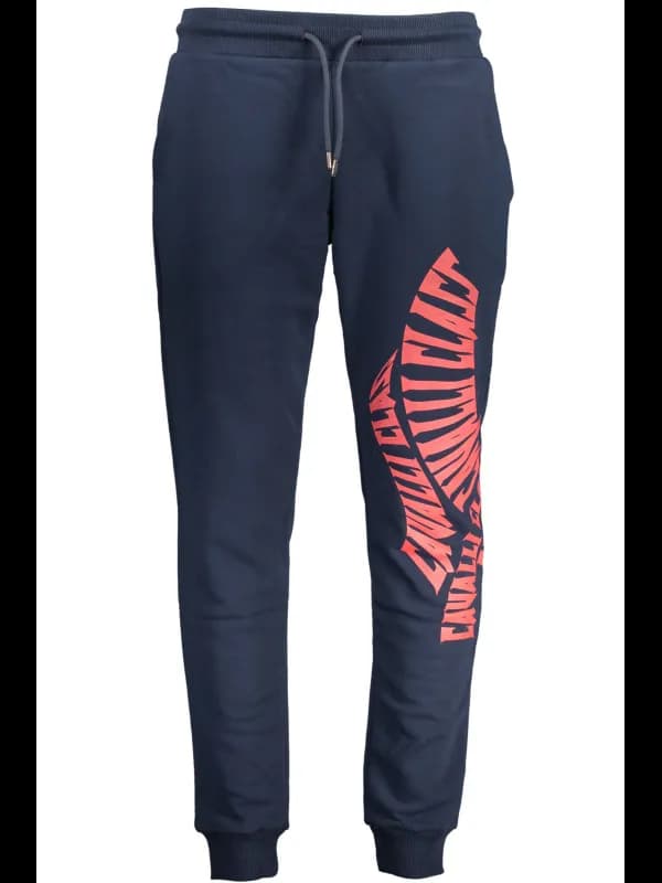 Cavalli Class Marineblau Jogginghose mit Logo und Taschen, Größe XL