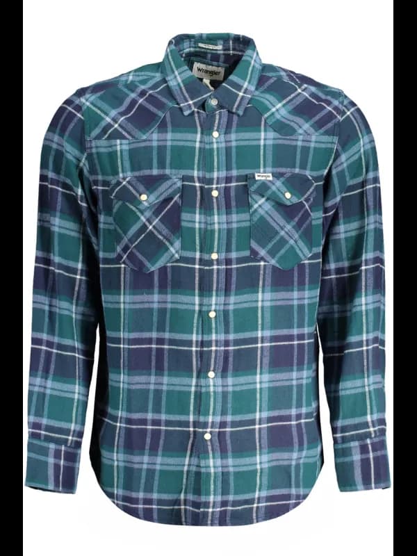 WRANGLER Flanellhemd Regular Fit Italienkragen 2 Taschen Dru, Größe M